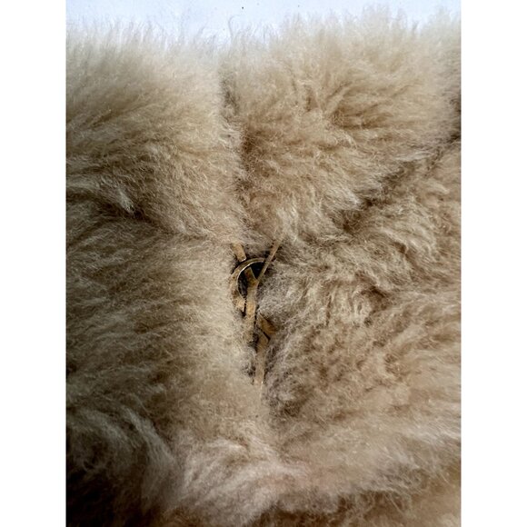 Saint Laurent Small Lou Puffer Genuine Shearling Pouch in Beige - Picture 4 of 8